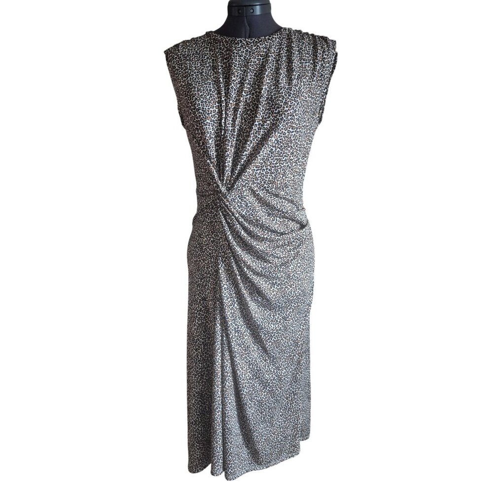 Leopard Print Sleeveless Midi Dress By Grayson Size S